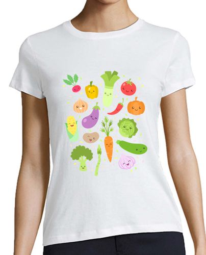 Camiseta Mujer Manga Corta Verduras Felices laTostadora - latostadora.com - Modalova