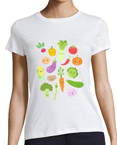 Camiseta mujer Verduras Felices - latostadora.com - Modalova