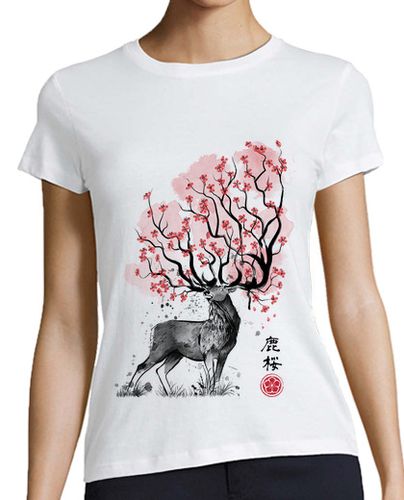 Camiseta Mujer Manga Corta Sakura Deer laTostadora - latostadora.com - Modalova