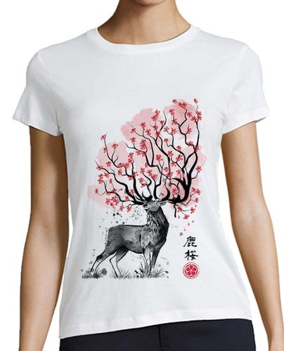Camiseta mujer Sakura Deer - latostadora.com - Modalova