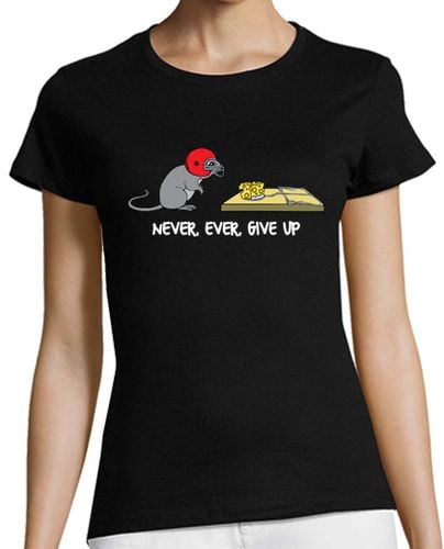 Camiseta Mujer Manga Corta Never ever give up laTostadora - latostadora.com - Modalova