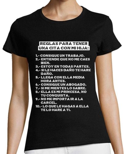 Camiseta Mujer Manga Corta Reglas para tener una cita con mi hija laTostadora - latostadora.com - Modalova