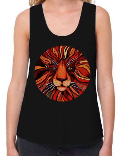Camiseta mujer pintura artistica de león colorida - camiseta mujer sin mangas - latostadora.com - Modalova