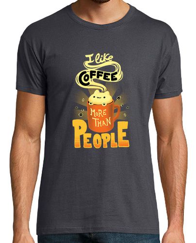 Camiseta Hombre Manga Corta I like coffee more than People -cute cat laTostadora - latostadora.com - Modalova