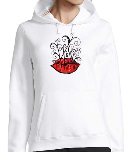 Sudadera Con Capucha Para Mujer estilo de tatuaje de labios extraños laTostadora - latostadora.com - Modalova