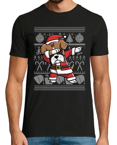 Camiseta Hombre Manga Corta Perro Boxer Dab Disfraz Navidad laTostadora - latostadora.com - Modalova