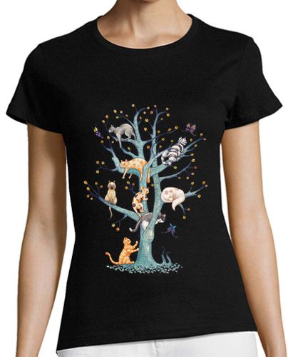 Camiseta Mujer Manga Corta The tree of cat life laTostadora - latostadora.com - Modalova