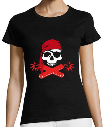 Camiseta Mujer Manga Corta camiseta de mujer - jolly roger pirate dynamite laTostadora - latostadora.com - Modalova