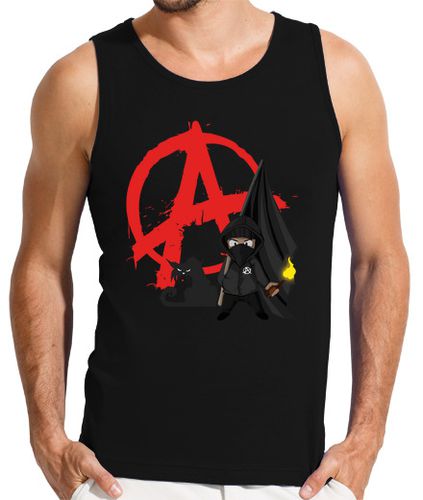 Camiseta hombre de la tapa del tanque - anarquía bloque negro gato - latostadora.com - Modalova