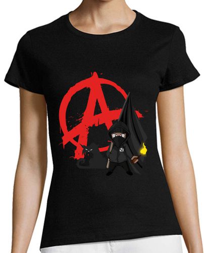 Camiseta mujer camiseta mujer - anarquía bloque negro gato - latostadora.com - Modalova