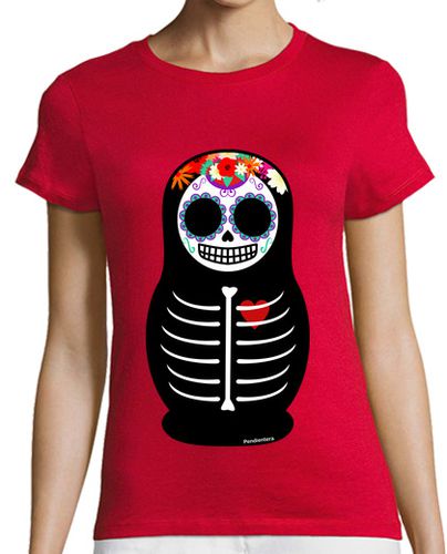 Camiseta Mujer Manga Corta Matrioska Día de los muertos laTostadora - latostadora.com - Modalova