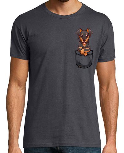 Camiseta Hombre Manga Corta bolsillo lindo perro dobermann - camisa para hombre laTostadora - latostadora.com - Modalova