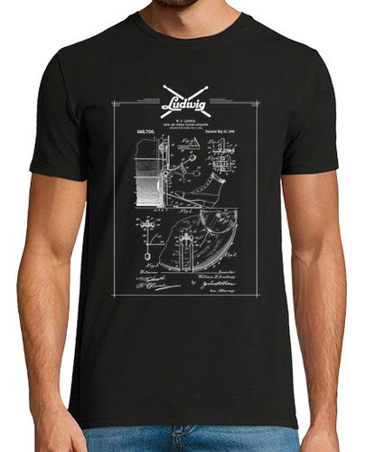 Camiseta ludwig drum patent blueprint-music, jazz, rock, blues, metal - latostadora.com - Modalova