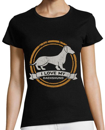 Camiseta mujer I Love My Dachshund Raza Perro Salchicha Animales Perros - latostadora.com - Modalova