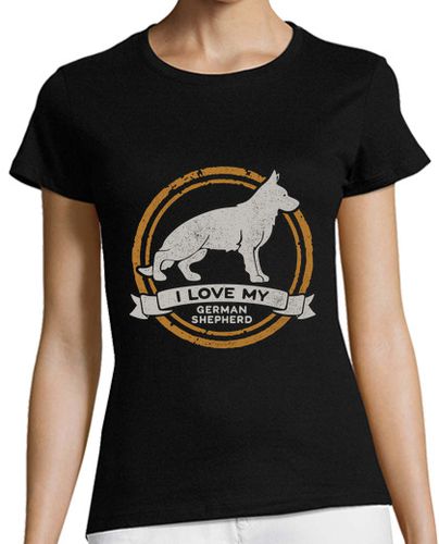 Camiseta mujer I Love My German Shepherd Pastor Alemán Raza Perro Animales - latostadora.com - Modalova