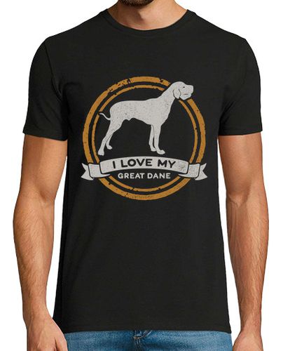 Camiseta Hombre Manga Corta I Love My Great Dane Raza Perro Gran Danés Animales Perros laTostadora - latostadora.com - Modalova