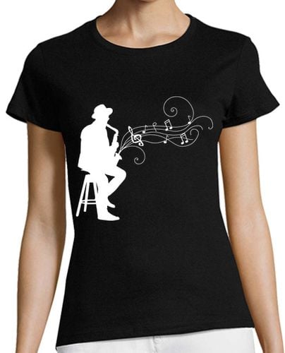 Camiseta Mujer Manga Corta Saxo Jazz Blanco laTostadora - latostadora.com - Modalova