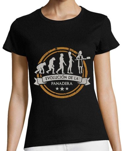 Camiseta Mujer Manga Corta Evolución De La Panadera Panadería Regalo Pan Pastelera laTostadora - latostadora.com - Modalova