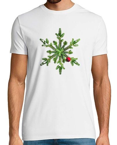 Camiseta Hombre Manga Corta pino nevado copo de nieve navidad laTostadora - latostadora.com - Modalova