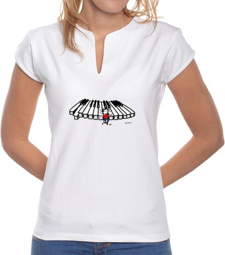 Camiseta Mujer Cuello Mao Flying piano laTostadora - latostadora.com - Modalova