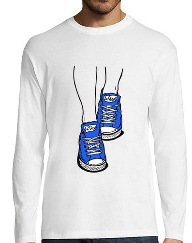 Camiseta Hombre Manga Larga Zapatillas Azul laTostadora - latostadora.com - Modalova