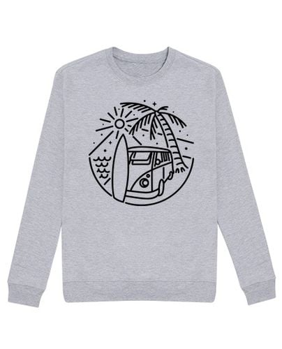 Sudadera Sin Capucha Unisex camioneta surf y playa (para luz) laTostadora - latostadora.com - Modalova