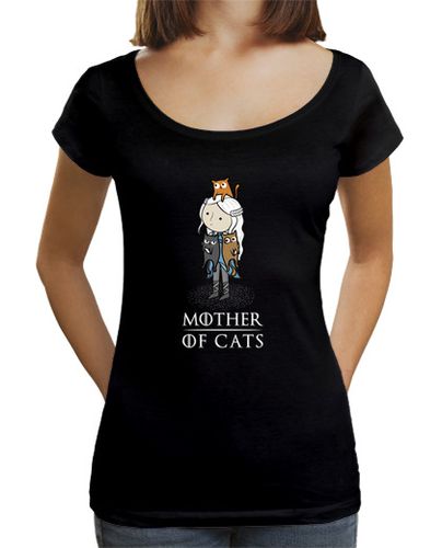 Camiseta Mujer Cuello Ancho Loose Fit mother of cats - madre de gatos - broma laTostadora - latostadora.com - Modalova