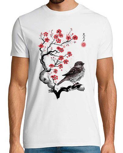 Camiseta Hombre Manga Corta Little Sparrow sumi-e laTostadora - latostadora.com - Modalova