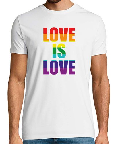 Camiseta Hombre Manga Corta Love Is Love LGTB Arcoiris Gay laTostadora - latostadora.com - Modalova