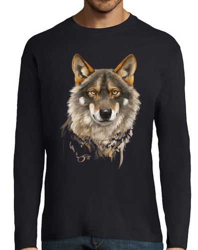 Camiseta Hombre Manga Larga Lobo ibérico 1 laTostadora - latostadora.com - Modalova