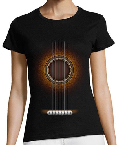 Camiseta Mujer Manga Corta Guitarra Acústica Músca Flamenco Regalo Guitarrista Guitarras laTostadora - latostadora.com - Modalova