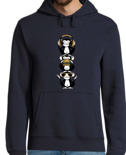 Sudadera Con Capucha Para Hombre tres monos sabios - totem 3 monos diver laTostadora - latostadora.com - Modalova