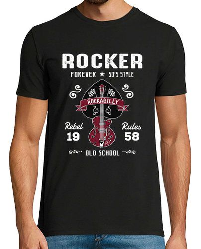 Camiseta Camiseta Rockabilly Retro Rocker 1958 Rebel Rules - latostadora.com - Modalova