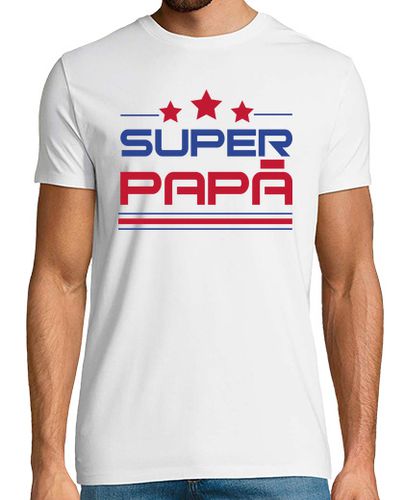 Camiseta Super Papa - Hombre, manga corta, blanco, calidad extra - latostadora.com - Modalova