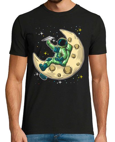 Camiseta Hombre Manga Corta Astronauta Luna Avión Origami Espacial NASA Espacio laTostadora - latostadora.com - Modalova