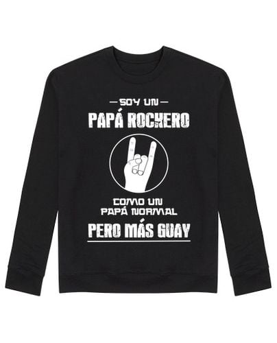 Sudadera Sin Capucha Unisex Papá Rockero laTostadora - latostadora.com - Modalova