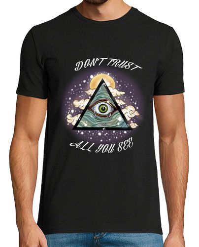 Camiseta Dront Trust Iluminati Negro Hombre, manga corta, negra, calidad extra - latostadora.com - Modalova