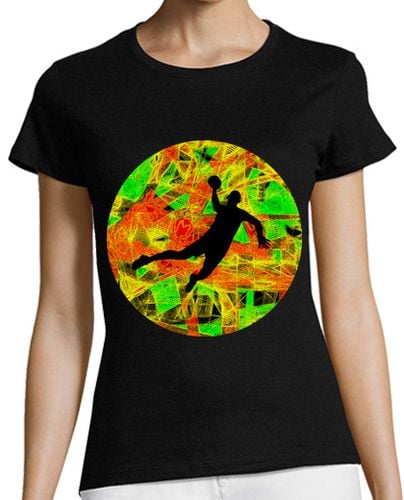 Camiseta Mujer Manga Corta balonmano en circulo colorido laTostadora - latostadora.com - Modalova