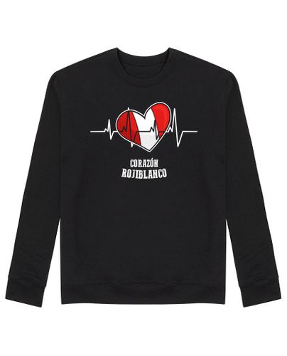 Sudadera Sin Capucha Unisex Corazón Rojiblanco laTostadora - latostadora.com - Modalova