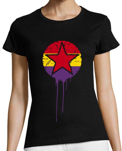 Camiseta mujer Bandera Repúblicana Con Estrella Pintur - latostadora.com - Modalova