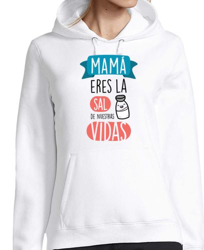 Sudadera Con Capucha Para Mujer La Sal de Nuestras Vidas (Fondo Claro) laTostadora - latostadora.com - Modalova