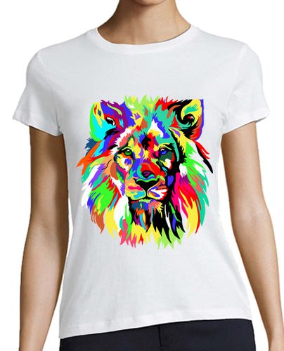 Camiseta mujer león colorido - latostadora.com - Modalova