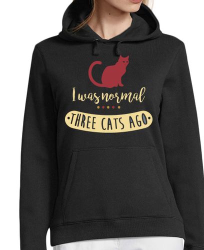 Sudadera Con Capucha Para Mujer I was normal three cats ago laTostadora - latostadora.com - Modalova