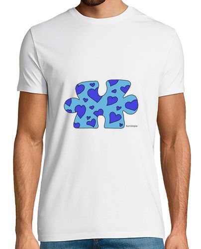 Camiseta Hombre Manga Corta Autismo corazon azul laTostadora - latostadora.com - Modalova