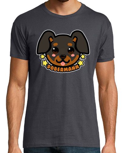 Camiseta cara de perro kawaii chibi dobermann - camisa para hombre laTostadora - latostadora.com - Modalova