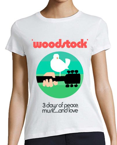 Camiseta mujer Woodstock 1969 green - latostadora.com - Modalova