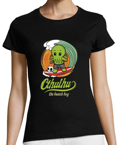 Camiseta Mujer Manga Corta the beach boy cthulhu - parodia warcraft laTostadora - latostadora.com - Modalova