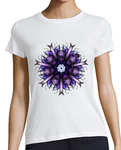 Camiseta mujer Flor caleidoscópica abstracta en violet - latostadora.com - Modalova