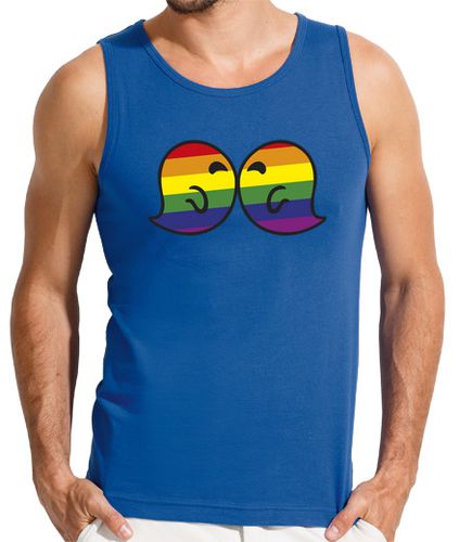 Camiseta Gaysper Kiss. Hombre, sin mangas, azul royal - latostadora.com - Modalova