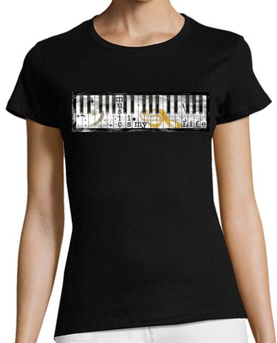 Camiseta mujer Music is my Life - Piano 03 - latostadora.com - Modalova